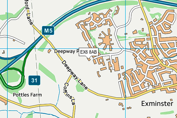 EX6 8AB map - OS VectorMap District (Ordnance Survey)