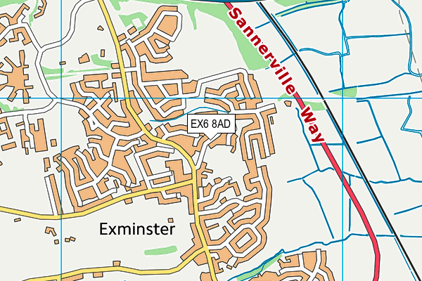 EX6 8AD map - OS VectorMap District (Ordnance Survey)