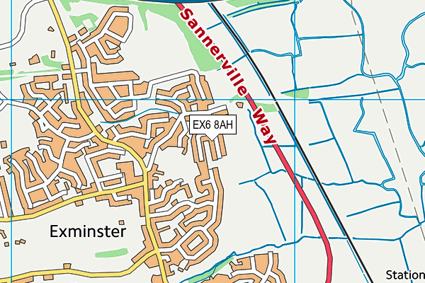 EX6 8AH map - OS VectorMap District (Ordnance Survey)