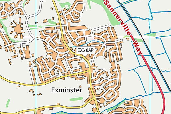 EX6 8AP map - OS VectorMap District (Ordnance Survey)