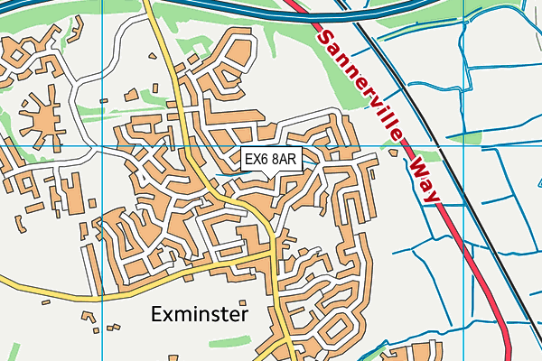 EX6 8AR map - OS VectorMap District (Ordnance Survey)