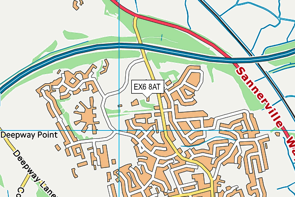 EX6 8AT map - OS VectorMap District (Ordnance Survey)