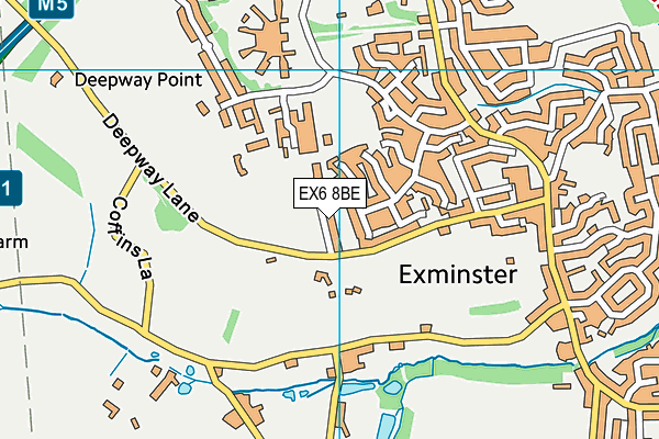 EX6 8BE map - OS VectorMap District (Ordnance Survey)