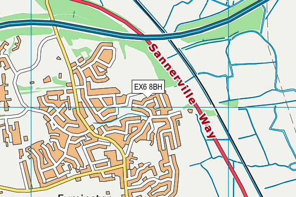 EX6 8BH map - OS VectorMap District (Ordnance Survey)