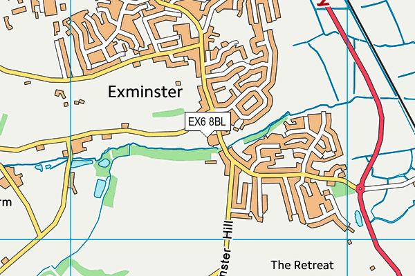 EX6 8BL map - OS VectorMap District (Ordnance Survey)