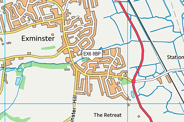 EX6 8BP map - OS VectorMap District (Ordnance Survey)