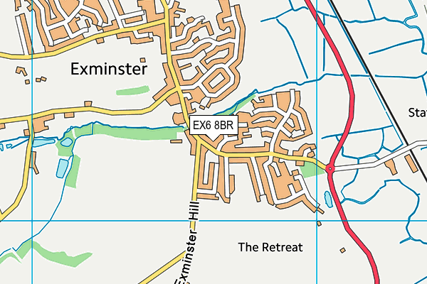 EX6 8BR map - OS VectorMap District (Ordnance Survey)