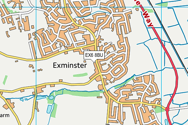 EX6 8BU map - OS VectorMap District (Ordnance Survey)