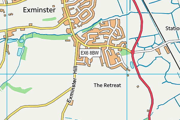 EX6 8BW map - OS VectorMap District (Ordnance Survey)