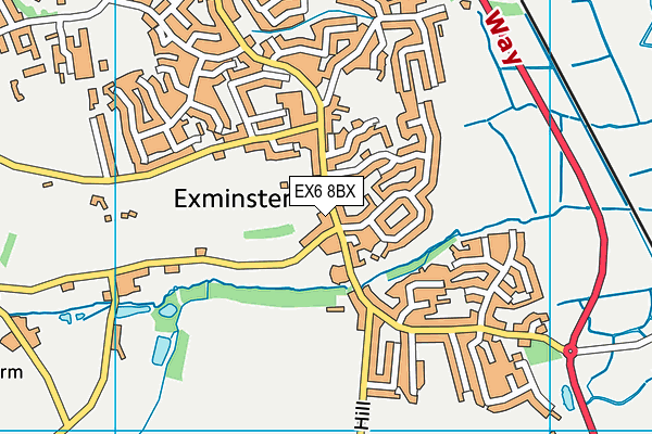 EX6 8BX map - OS VectorMap District (Ordnance Survey)