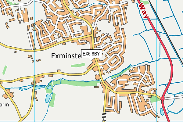 EX6 8BY map - OS VectorMap District (Ordnance Survey)