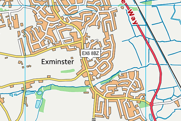 EX6 8BZ map - OS VectorMap District (Ordnance Survey)