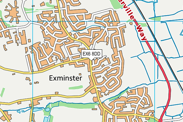 EX6 8DD map - OS VectorMap District (Ordnance Survey)
