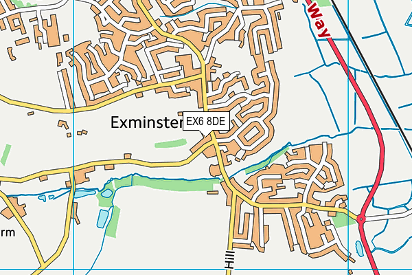 EX6 8DE map - OS VectorMap District (Ordnance Survey)