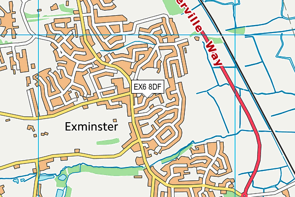 EX6 8DF map - OS VectorMap District (Ordnance Survey)