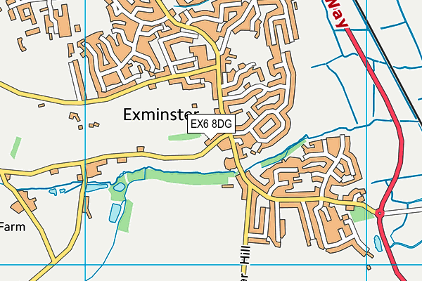 EX6 8DG map - OS VectorMap District (Ordnance Survey)