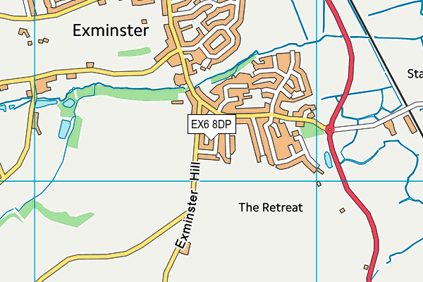 EX6 8DP map - OS VectorMap District (Ordnance Survey)