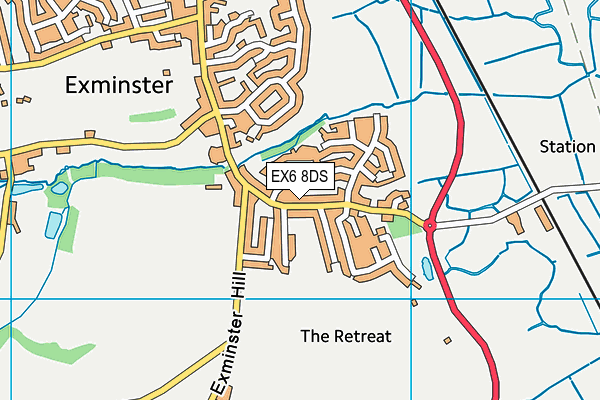 EX6 8DS map - OS VectorMap District (Ordnance Survey)