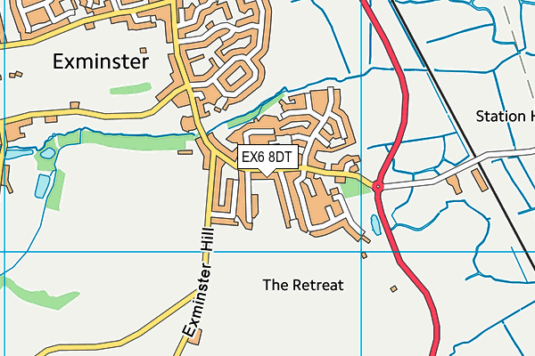 EX6 8DT map - OS VectorMap District (Ordnance Survey)