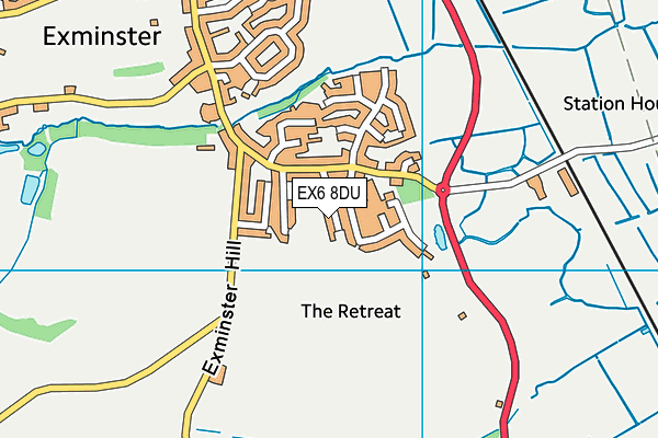 EX6 8DU map - OS VectorMap District (Ordnance Survey)