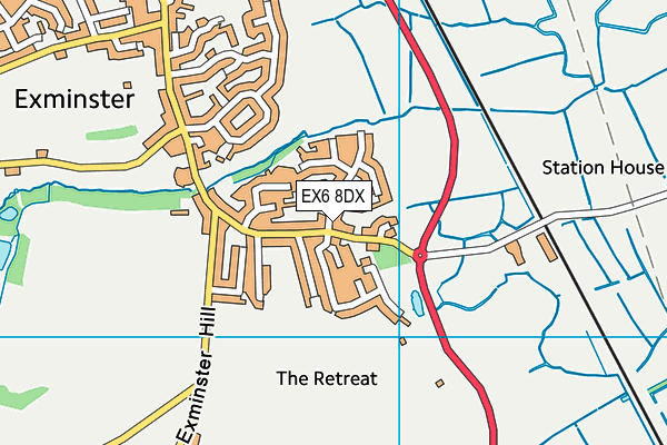 EX6 8DX map - OS VectorMap District (Ordnance Survey)