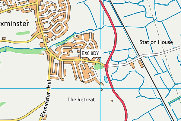 EX6 8DY map - OS VectorMap District (Ordnance Survey)