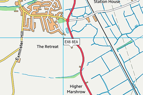 EX6 8EA map - OS VectorMap District (Ordnance Survey)