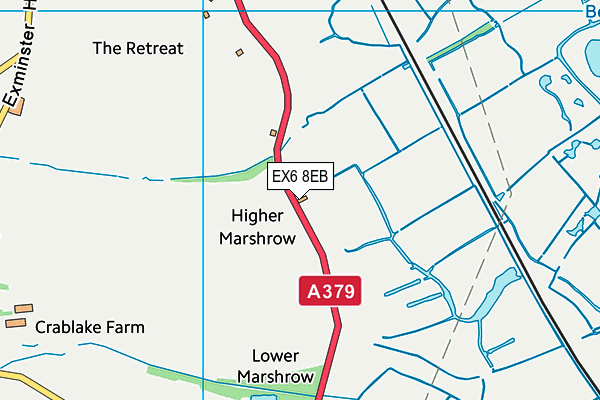 EX6 8EB map - OS VectorMap District (Ordnance Survey)