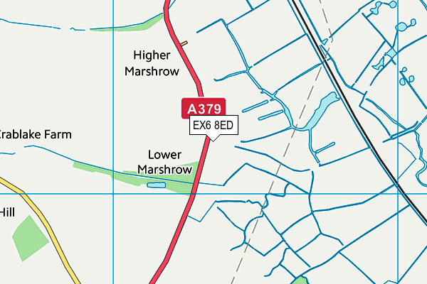 EX6 8ED map - OS VectorMap District (Ordnance Survey)