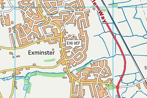 EX6 8EF map - OS VectorMap District (Ordnance Survey)