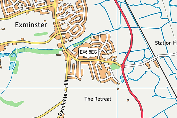 EX6 8EG map - OS VectorMap District (Ordnance Survey)