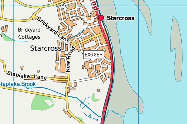 EX6 8EH map - OS VectorMap District (Ordnance Survey)