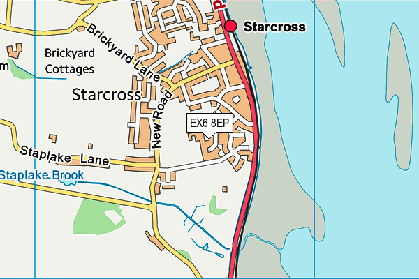 EX6 8EP map - OS VectorMap District (Ordnance Survey)