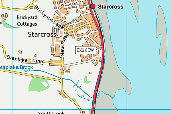 EX6 8EW map - OS VectorMap District (Ordnance Survey)