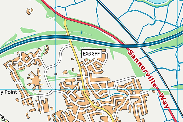 EX6 8FF map - OS VectorMap District (Ordnance Survey)