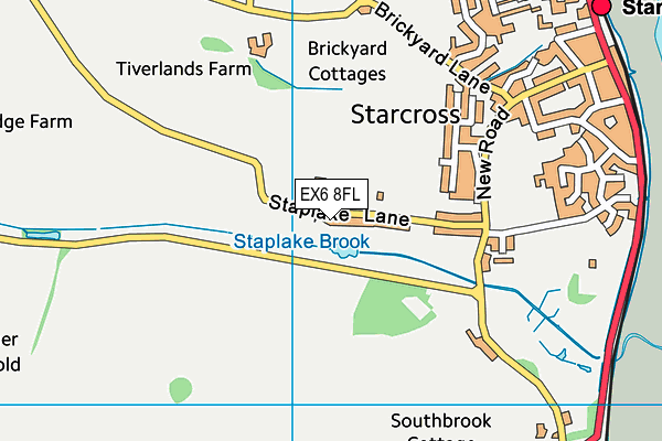 EX6 8FL map - OS VectorMap District (Ordnance Survey)