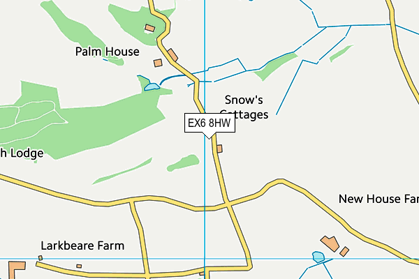 EX6 8HW map - OS VectorMap District (Ordnance Survey)