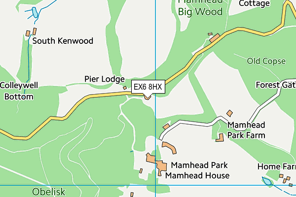 EX6 8HX map - OS VectorMap District (Ordnance Survey)