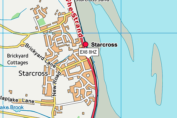 EX6 8HZ map - OS VectorMap District (Ordnance Survey)