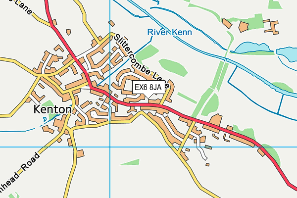 EX6 8JA map - OS VectorMap District (Ordnance Survey)