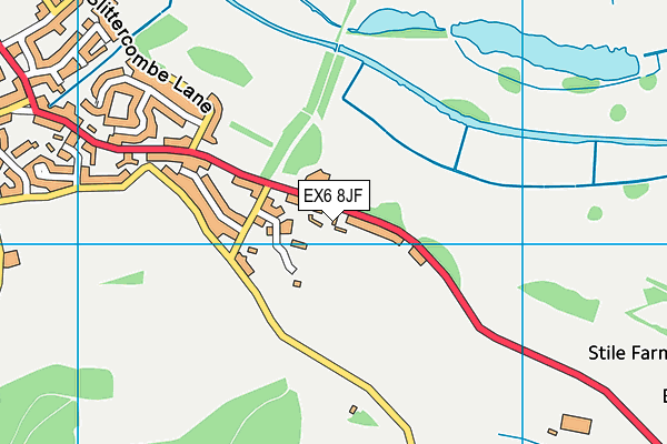 EX6 8JF map - OS VectorMap District (Ordnance Survey)
