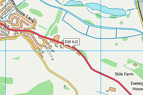 EX6 8JG map - OS VectorMap District (Ordnance Survey)