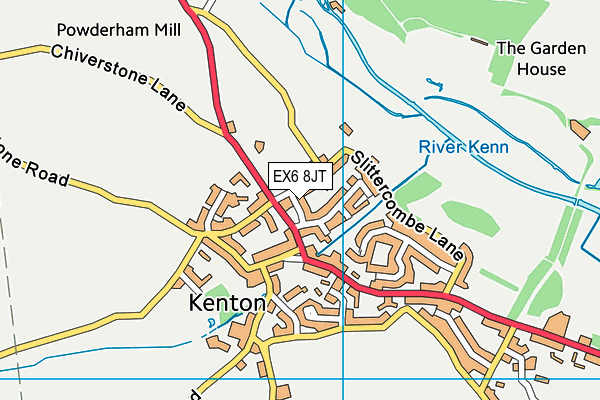 EX6 8JT map - OS VectorMap District (Ordnance Survey)