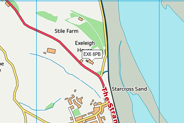 EX6 8PB map - OS VectorMap District (Ordnance Survey)