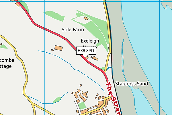 EX6 8PD map - OS VectorMap District (Ordnance Survey)