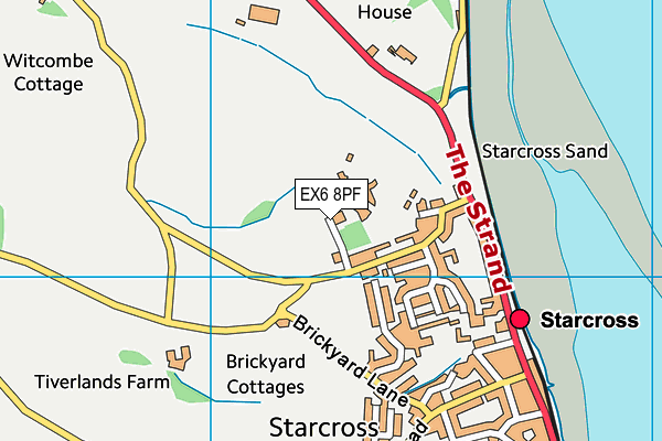 EX6 8PF map - OS VectorMap District (Ordnance Survey)