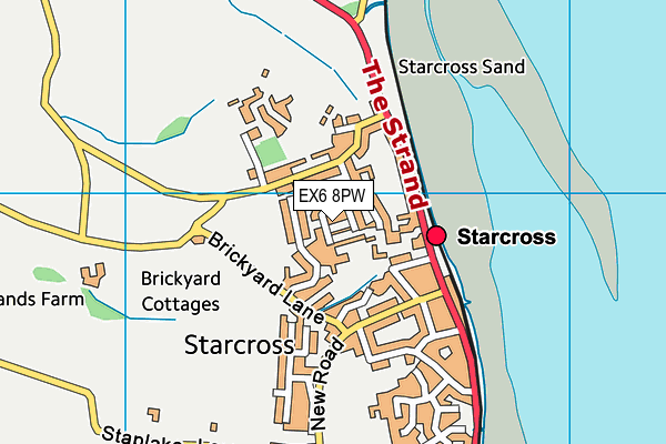 EX6 8PW map - OS VectorMap District (Ordnance Survey)