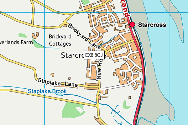 EX6 8QJ map - OS VectorMap District (Ordnance Survey)