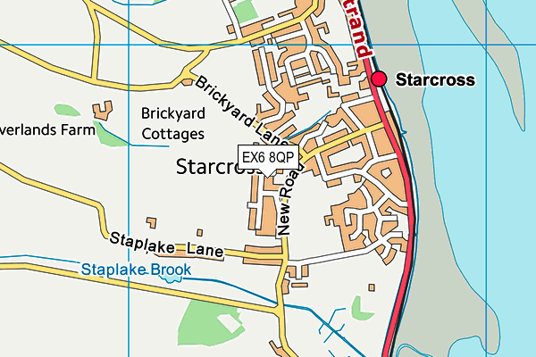 EX6 8QP map - OS VectorMap District (Ordnance Survey)