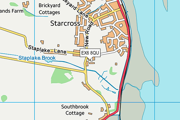 EX6 8QU map - OS VectorMap District (Ordnance Survey)